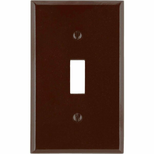 Leviton 1-Gang Plastic Toggle Switch Wall Plate, Brown 001-85001